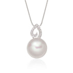Pearl Pendant With 0.06ct Diamond 9K White Gold