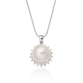 Pearl Pendant Necklace With 0.17ct Diamond 18K White Gold