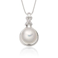 Pearl Pendant Necklace With 0.06ct Diamond 18K White Gold