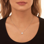 Pear shape 0.25ct cluster diamond pendant in 18K white gold
