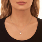 Pearl Pendant Necklace With 0.07ct Diamond 18K White Gold