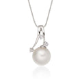Pearl Pendant Necklace With 0.07ct Diamond 18K White Gold