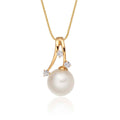 Pearl Pendant Necklace With 0.07ct Diamond 18K Yellow Gold