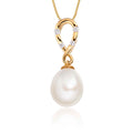 Pearl Pendant With 0.08ct Diamond 18K Yellow Gold