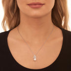 Pearl Pendant Necklace With 0.36ct Diamond 9K White Gold