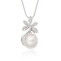 Pearl Pendant Necklace With 0.36ct Diamond 18K White Gold