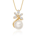 Pearl Pendant Necklace With 0.36ct Diamond 9K Yellow Gold