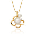 Pearl Pendant Necklace With 0.02ct Diamond 18K Yellow Gold