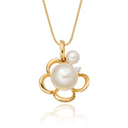 Pearl Pendant Necklace With 0.02ct Diamond 18K Yellow Gold