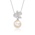 Pearl Pendant Necklace With 0.29ct Diamond 18K White Gold 