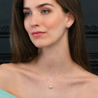 Freshwater Pearl Diamond Earrings 0.23ct Diamond 18K Yellow Gold