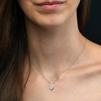 Marquise shape 0.30ct cluster diamond pendant in 9K white gold