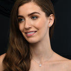 Marquise Shape 0.30ct Cluster Diamond Pendant In 18K White Gold