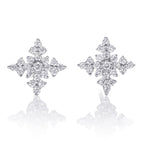 Night Star Diamond Cluster Earrings 0.33ct Studs 18K White Gold
