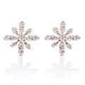 Solid yellow gold diamond stud earrings