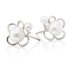 Freshwater pearl with 0.03ct diamond studs in 9K white gold