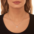 Round 0.30ct cluster diamond pendant in 9K white gold
