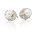 Freshwater pearl with 0.20ct diamond studs in 9K white gold