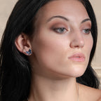 Sterling Silver Blue Enamel Butterfly Earrings