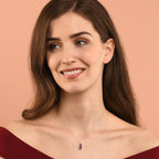 3.00ct Amethyst With 0.16ct Diamond Pendant In 9K White Gold