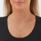 4.00ct Oval Citrine Pendant Necklace With Diamond Halo 18K White Gold