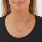 3.50ct Heart Citrine Pendant Necklace With Diamonds 9K White Gold