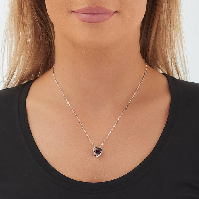 4.40ct Garnet With 0.15ct Diamond Pendant In 9K White Gold