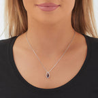 1.40ct Garnet With 0.16ct Diamond Pendant In 9K White Gold