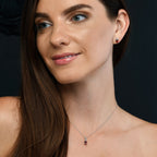 0.90ct Garnet With 0.04ct Diamond Pendant In 9K White Gold
