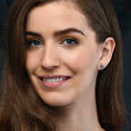 1.50ct Blue Topaz And 0.07ct Diamond Stud Earrings In 9K White Gold