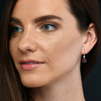 6.00ct Garnet And 0.10ct Diamond Earrings In 18K White Gold