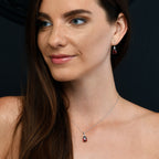 3.00ct Pear Garnet With 0.05ct Diamond Pendant In 18K White Gold