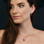 3.05ct Garnet With 0.05ct Diamond Pendant In 18K White Gold