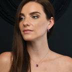 3.00ct Amethyst With 0.03ct Diamond Pendant In 9K White Gold