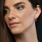 Amethyst & Diamond Drop Earrings 5.90ct Amethyst 18K White Gold