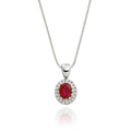 0.37ct Ruby Pendant Necklace 0.05ct Diamond 18K White Gold