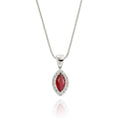 0.30ct Ruby Pendant Necklace 0.05ct Diamond 9K White Gold