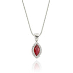 0.30ct Ruby Pendant Necklace 0.05ct Diamond 9K White Gold