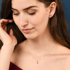 0.30ct Ruby Pendant Necklace 0.05ct Diamond 18K Yellow Gold