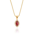 0.30ct Ruby Pendant Necklace 0.05ct Diamond 9K Yellow Gold