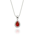 0.45ct Ruby Pendant Necklace 0.05ct Diamond 9K White Gold