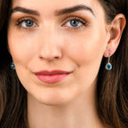 3.25ct Blue Topaz And 0.33ct Diamond Earrings In 9K White Gold