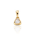 Solitaire 0.20ct Tension Set Round Diamond Pendant In 9K Yellow Gold
