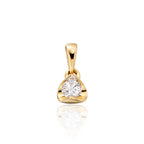 Solitaire 0.20ct Tension Set Round Diamond Pendant In 9K Yellow Gold