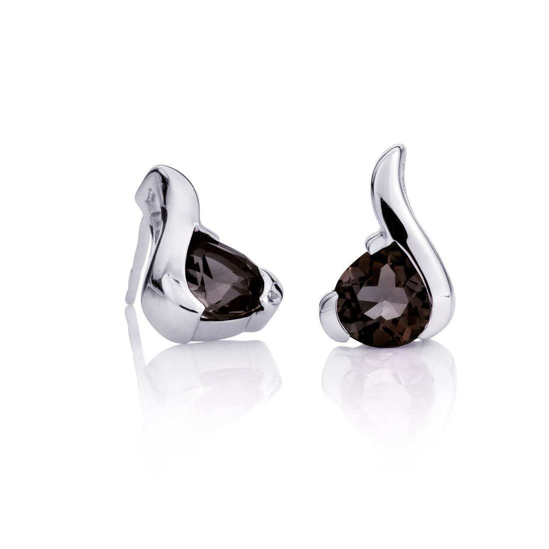 Smoky Quartz Earrings in Sterling Silver