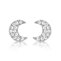 Sterling Silver Moon Earrings with Cubic Zirconia