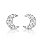 Sterling Silver Moon Earrings with Cubic Zirconia