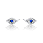 Sterling Silver Evil Eye Earrings with Cubic Zirconia