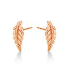 Rose Gold Plated Sterling Silver Feather Earrings