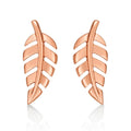 Rose Gold Plated Sterling Silver Feather Earrings